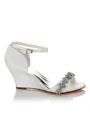 Women's Satin PU Peep Toe Wedge Heel Wedding Shoes
