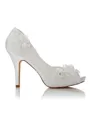 Women's Satin PU Peep Toe Stiletto Heel Wedding Shoes