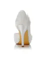 Women's Satin PU Peep Toe Stiletto Heel Wedding Shoes