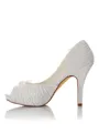 Women's Satin PU Peep Toe Stiletto Heel Wedding Shoes