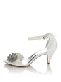Women's Satin PU Peep Toe Spool Heel Wedding Shoes