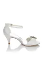 Women's Satin PU Peep Toe Spool Heel Wedding Shoes