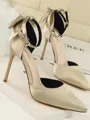 Women's Satin Stiletto Heel Closed Toe High Heels