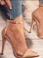 Women's PU Stiletto Heel Closed Toe High Heels