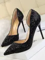 Women's Sparkling Glitter Stiletto Heel Closed Toe High Heels