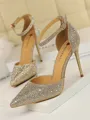 Women's Stiletto Heel Closed Toe PU With Rhinestone High Heels