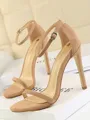 Women's Suede With Buckle Peep Toe Stiletto Heel Sandals