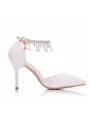 Women's PU Closed Toe Stiletto Heel With Beading High Heels