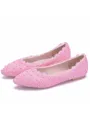 Women's PU Closed Toe With Flower Flat Heel Flat Shoes
