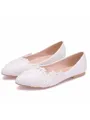 Women's PU Closed Toe With Flower Flat Heel Flat Shoes