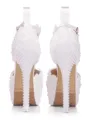 Women's PU Closed Toe With Beading Stiletto Heel Platforms Shoes