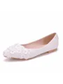 Women's PU Closed Toe With Flower Flat Heel Flat Shoes