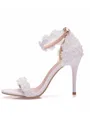 Women's PU Peep Toe With Flower Stiletto Heel Sandals