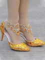Women's PU With Rhinestone Closed Toe Stiletto Heel High Heels