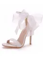 Women's PU Peep Toe With Bowknot Stiletto Heel Sandals