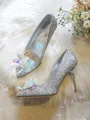 Women's Closed Toe With Crystal Stiletto Heel High Heels