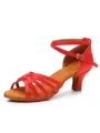Women's Satin Peep Toe Cone Heel Buckle Sandals