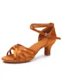 Women's Satin Peep Toe Cone Heel Buckle Sandals