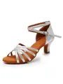 Women's Satin Peep Toe Cone Heel Buckle Sandals