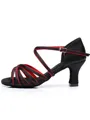 Women's Satin Cone Heel Buckle Peep Toe Sandals