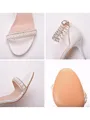 Women's PU Peep Toe With Pearl Stiletto Heel Sandals