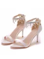 Women's PU Peep Toe With Pearl Stiletto Heel Sandals