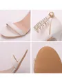 Women's PU Peep Toe With Pearl Stiletto Heel Sandals