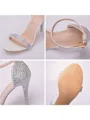Women's PU Peep Toe With Rhinestone Stiletto Heel Sandals