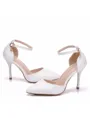 Women's PU Closed Toe Stiletto Heel Sandals