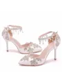 Women's PU Closed Toe With Rhinestone Stiletto Heel Sandals