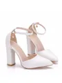Women's PU Closed Toe Chunky Heel High Heels