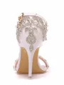 Women's PU Peep Toe With Pearl Stiletto Heel Sandals