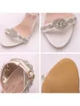 Women's PU Peep Toe With Pearl Stiletto Heel Sandals