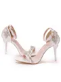 Women's PU Peep Toe With Flower Stiletto Heel Sandals