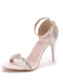 Women's PU Peep Toe With Flower Stiletto Heel Sandals