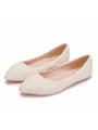 Women's PU Closed Toe With Pearl Flat Heel Flat Shoes