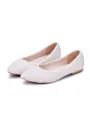 Women's PU Closed Toe With Pearl Flat Heel Flat Shoes