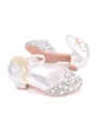 Girl's Artificial Leather With Pearl Closed Toe Low Heel Flower Girl Shoes