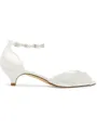 Women's Satin Peep Toe With Flower Cone Heel Wedding Shoes