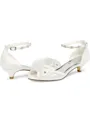 Women's Satin Peep Toe With Flower Cone Heel Wedding Shoes
