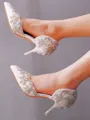 Women's Leatherette With Rhinestone Closed Toe Stiletto Heel Wedding Shoes