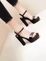 Women's Peep Toe Chunky Heel Shoes