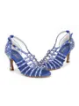Women's Satin Peep Toe With Rhinestone Stiletto Heel Shoes