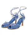 Women's Satin Peep Toe With Rhinestone Stiletto Heel Shoes