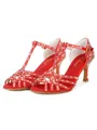 Women's Satin Peep Toe With Rhinestone Stiletto Heel Shoes