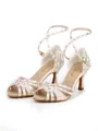 Women's Satin Peep Toe With Rhinestone Stiletto Heel Shoes