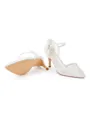 Women's Tulle Closed Toe With Imitation Pearl Stiletto Heel Shoes