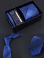 Formal Polyester Tie Tie Clip Cufflinks