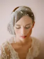 One-tier Cut Edge Birdcage Veils With Imitation Pearls