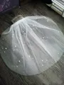 One-tier Cut Edge Birdcage Veils With Imitation Pearls